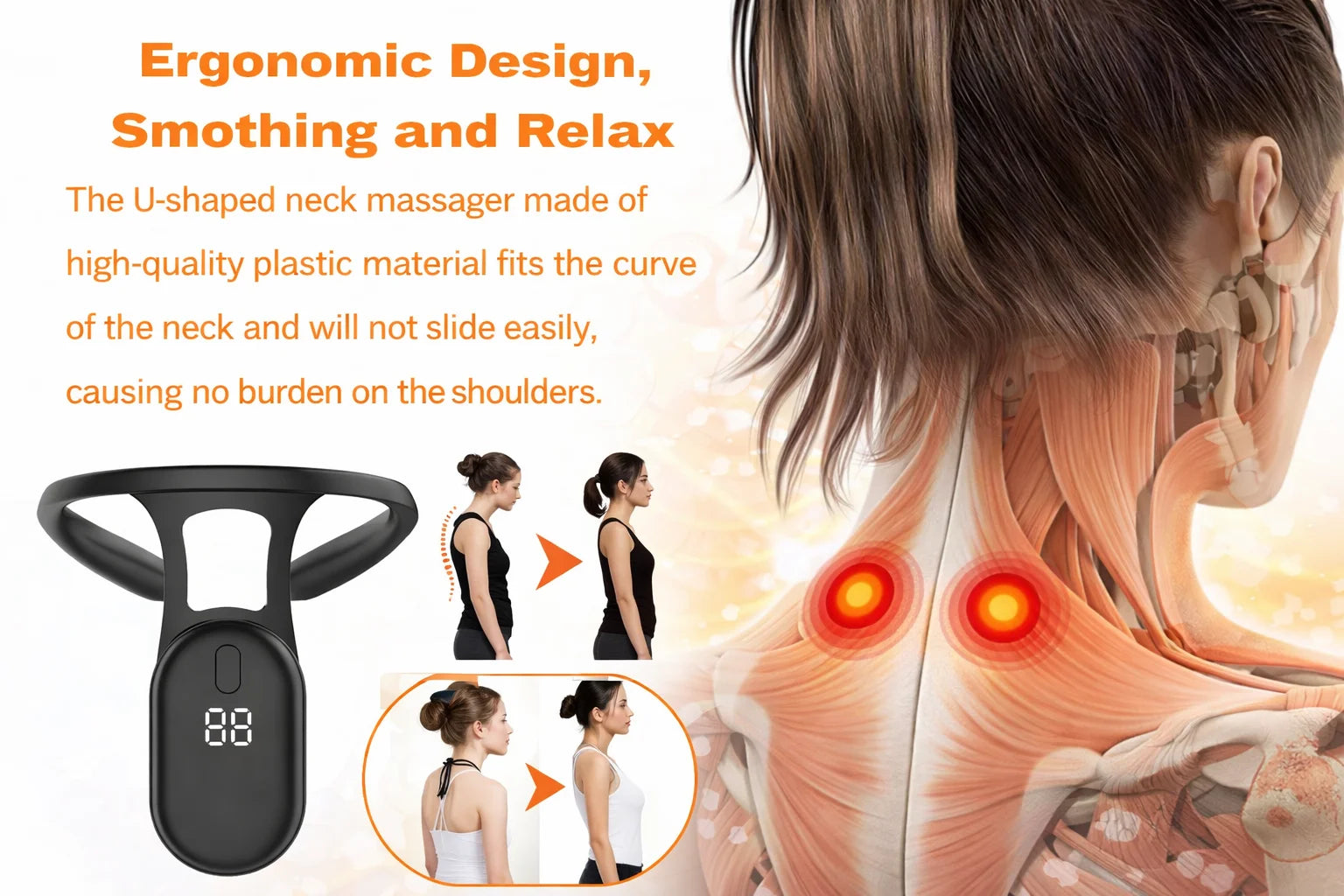Smart Posture Corrector with Vibration Reminder – Wearable Back Support for Upright Posture Monitoring, USB Rechargeable Sensor Posture Trainer