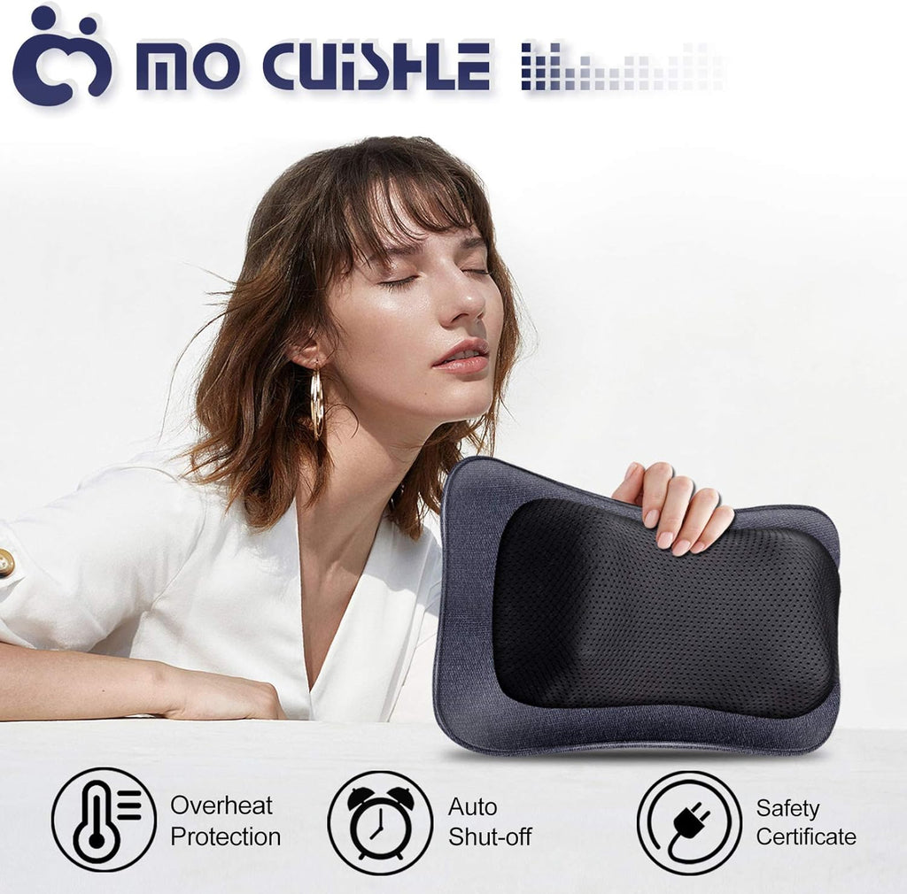 Electric Shiatsu Back Massager with Heat - Powerful 3D Kneading for Neck, Shoulder, Lower Back Pain Relief - Ergonomic Design for Home, Office, & Car - Gifts for Women, Men, Mom & Dad