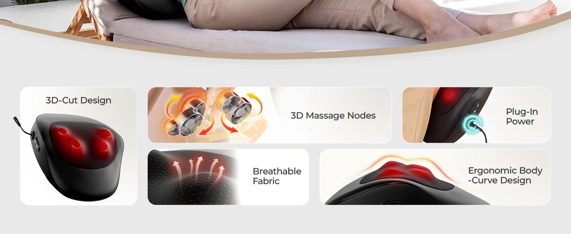 Electric Neck Massager Pillow, Neck&Shoulder Massager with Heat, Portable 3D Kneading for Shoulder, Leg&Calf Muscle Pain Relief