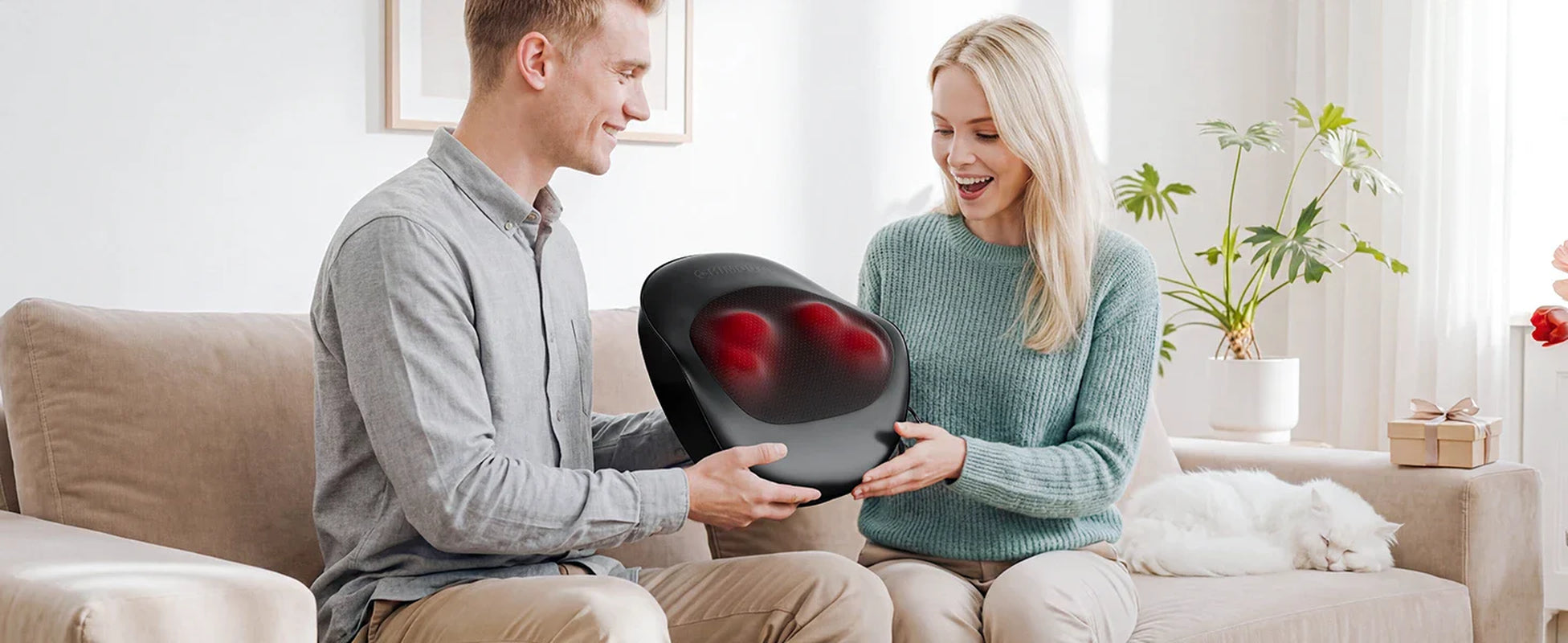 Electric Neck Massager Pillow, Neck&Shoulder Massager with Heat, Portable 3D Kneading for Shoulder, Leg&Calf Muscle Pain Relief