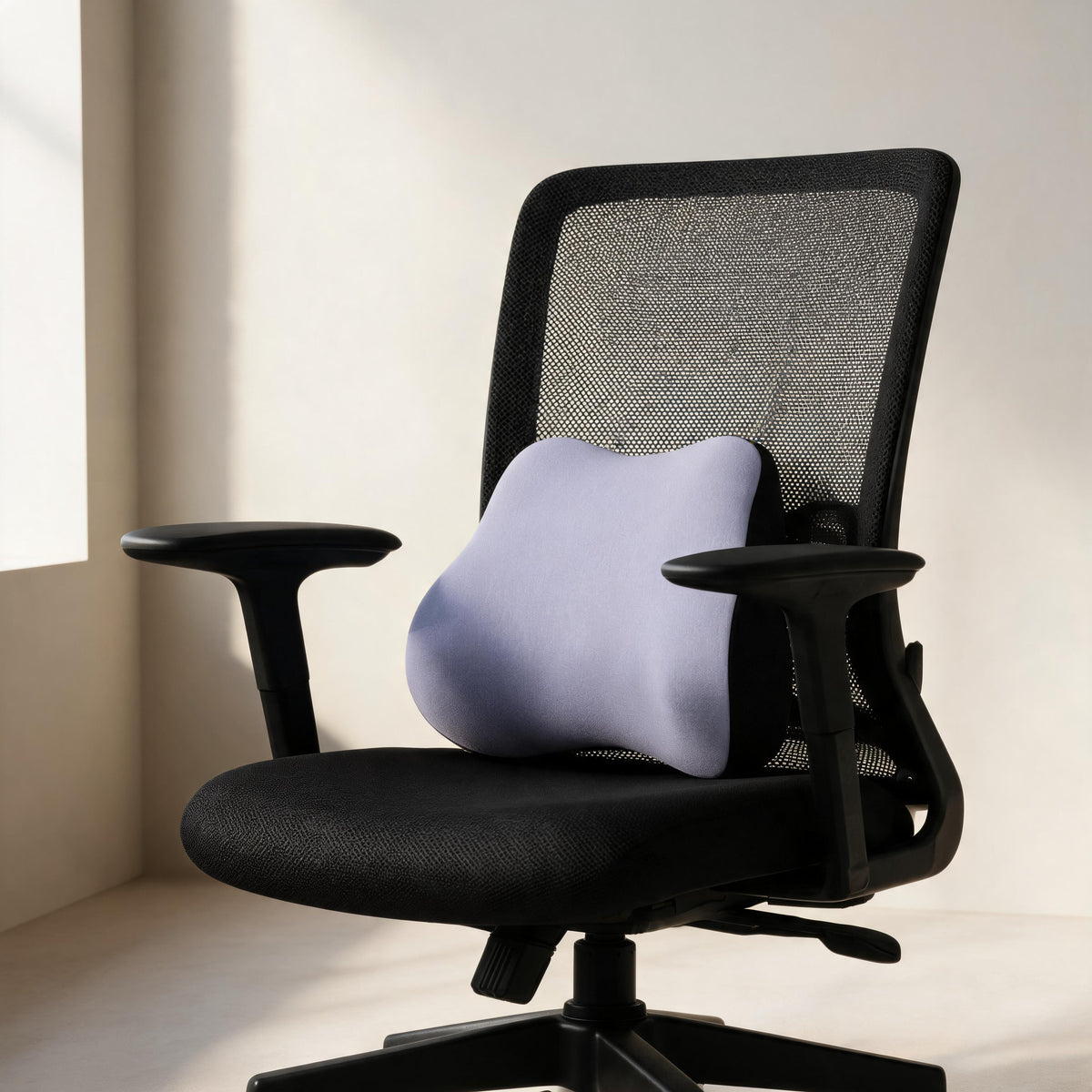 Lumbar Support & Neck Pillow Set — Memory Foam Back Support for Office & Car